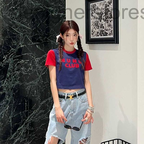 women's t-shirt designer 2023 spring and summer leisure versatile blue red contrast sticker embroidery letter short t-shirt 103n, White
women's t-shirt designer 2023 spring and summer leisure versatile blue red contrast sticker embroidery letter short t-shirt 103n, White
