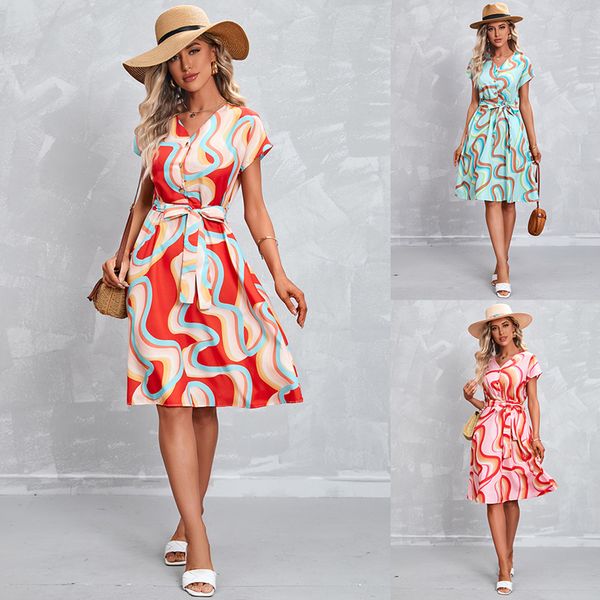 new summer womens designer clothing dresses fashion printing short sleeve leisure holiday tidal current dress, Black;gray
new summer womens designer clothing dresses fashion printing short sleeve leisure holiday tidal current dress, Black;gray