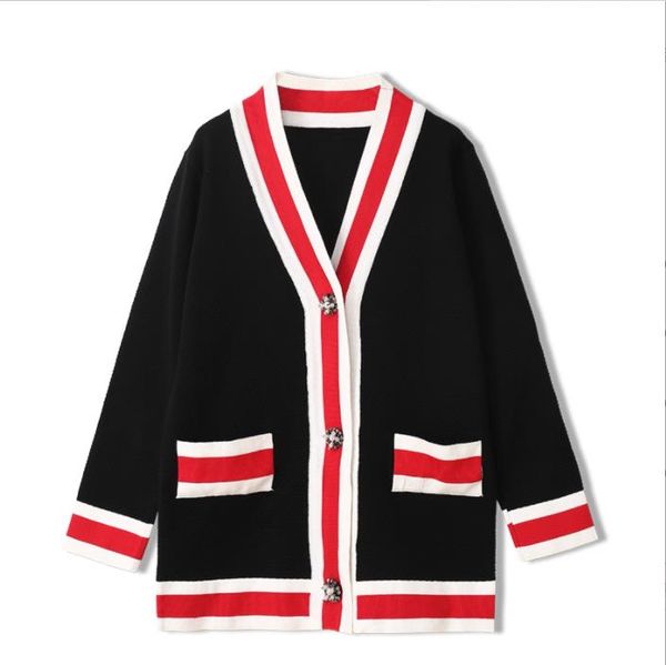 306 xl 2023 spring summer women sweater long sleeve embroidery v neck cardigan black white brand same style striped green womens yuecheng, White;black
306 xl 2023 spring summer women sweater long sleeve embroidery v neck cardigan black white brand same style striped green womens yuecheng, White;black