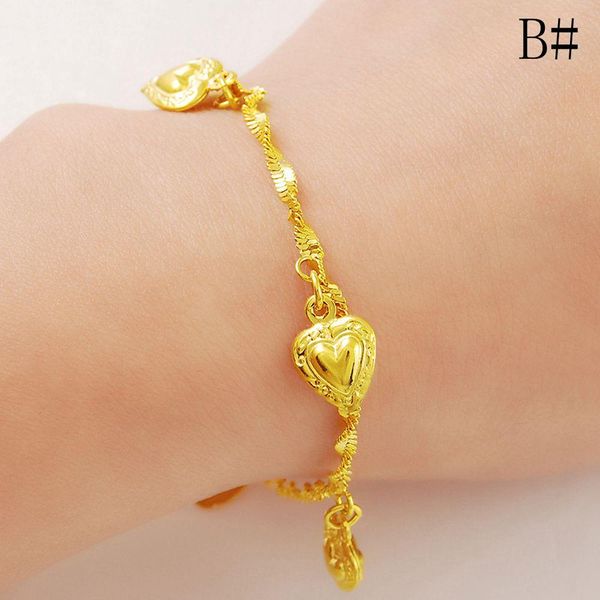 women bracelet wrist chain link heart bells design real 18k yellow gold filled classic jewelry gift, Black
women bracelet wrist chain link heart bells design real 18k yellow gold filled classic jewelry gift, Black