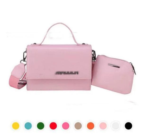 women shoulder crossbody bags luxury purse fashion girl designer shopping bag handbags wallet bags 12 colour 2pcs/set 21-15-8cm t003, Black;red