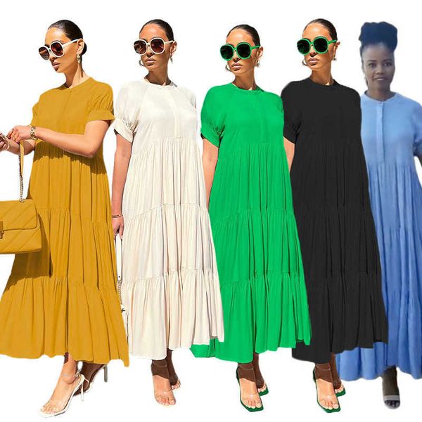 women casual dresses 2023 new spring knitted short sleeve long party dress solid color loose puffy a-line maxi dress, Black;gray
women casual dresses 2023 new spring knitted short sleeve long party dress solid color loose puffy a-line maxi dress, Black;gray