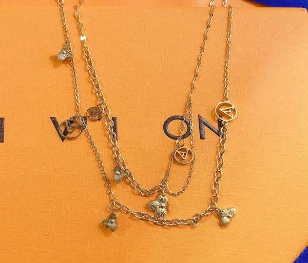 fashion double layer necklace famous designer necklaces luxury design long chain 18k gold plated four leaf grass love necklace wom8230301, Silver
fashion double layer necklace famous designer necklaces luxury design long chain 18k gold plated four leaf grass love necklace wom8230301, Silver