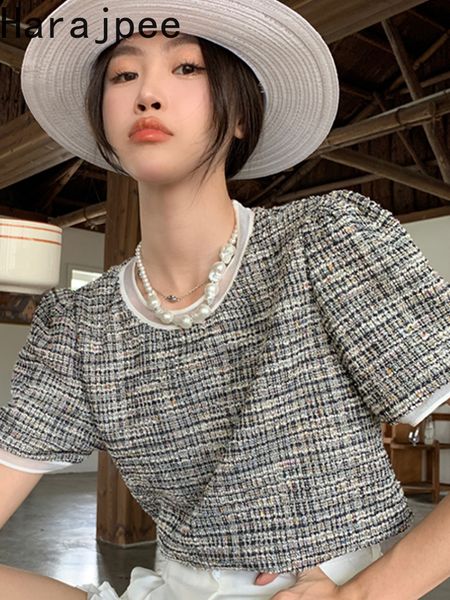 women's t-shirt harajpee knitted puff sleeve t-shirt round neck mesh stitching korean chic simple loose summer pullover women casual 2, White
women's t-shirt harajpee knitted puff sleeve t-shirt round neck mesh stitching korean chic simple loose summer pullover women casual 2, White