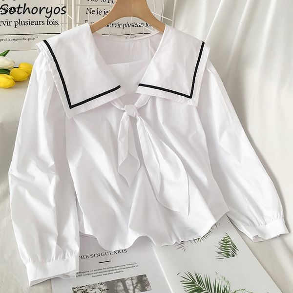 women's blouses shirts sailor collar blouses women france style bow puff sleeve patchwork shirts elegant casual chic fashion design sim, White
women's blouses shirts sailor collar blouses women france style bow puff sleeve patchwork shirts elegant casual chic fashion design sim, White