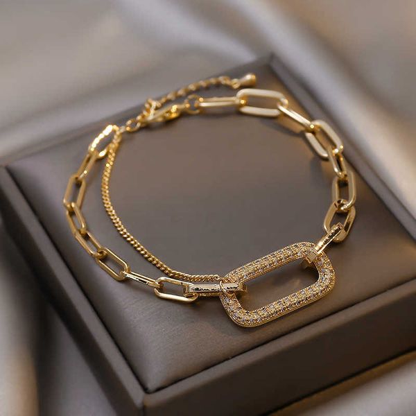ins style simple geometric diamond inlaid bracelet korean design chain net red personalized fashion bracelet, Black
ins style simple geometric diamond inlaid bracelet korean design chain net red personalized fashion bracelet, Black