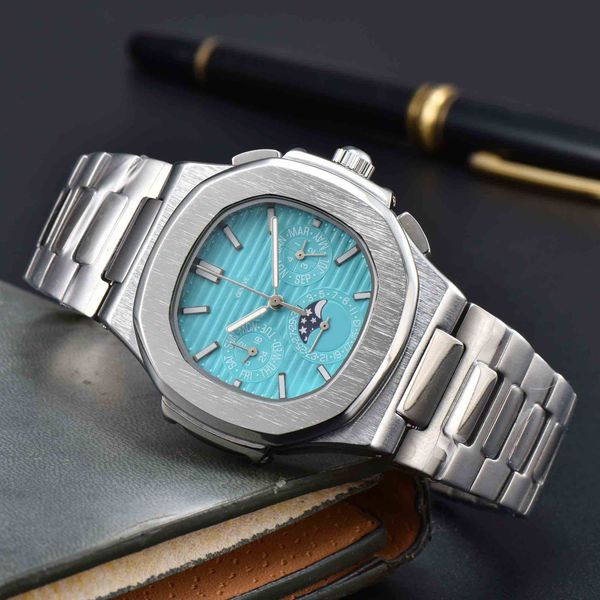 2023 men's luxury quartz watch business leisure six pin flywheel multifunctional glow waterproof steel band watches, Silver
2023 men's luxury quartz watch business leisure six pin flywheel multifunctional glow waterproof steel band watches, Silver