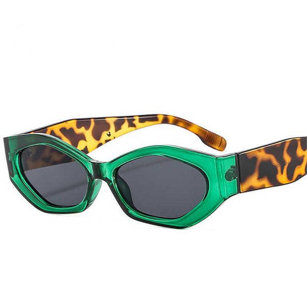 

sunglasses ins popular fashion polygon cat eye women sunglasses retro colorful oval eyewear shades uv400 men trending sun glasses g230225, White;black