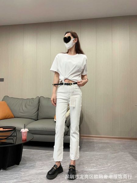 xiaoxiang's trouser leg letter embroidered denim pants female xiang's grandma's home, White;black
xiaoxiang's trouser leg letter embroidered denim pants female xiang's grandma's home, White;black