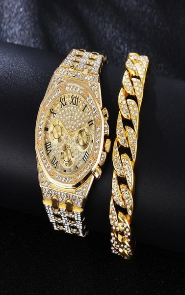 wristwatches cool iced out watch bracelet for men women couple luxury watches gold diamond with cuban chain jewelry drop2523508, Slivery;brown
wristwatches cool iced out watch bracelet for men women couple luxury watches gold diamond with cuban chain jewelry drop2523508, Slivery;brown