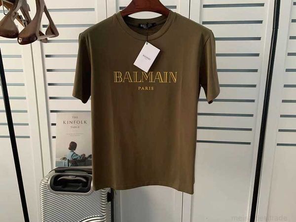 designer luxury coats ss spring and summer new bal short sleeve shoulder gold button bronzed letter cotton tshirt lovers classic pttg2, Black;white
designer luxury coats ss spring and summer new bal short sleeve shoulder gold button bronzed letter cotton tshirt lovers classic pttg2, Black;white