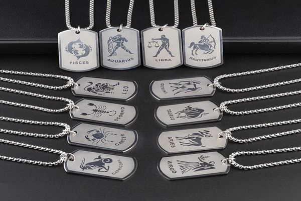 men hip hop stainless steel 12 zodiac sign necklace dog tags pendants charm star sign choker astrology necklaces fashion jewelry w7138962, Silver
men hip hop stainless steel 12 zodiac sign necklace dog tags pendants charm star sign choker astrology necklaces fashion jewelry w7138962, Silver