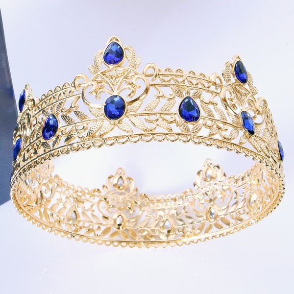 full round wedding king tiara crown headpiece for women men party hair ornaments rhinestone head jewelry accessories, White;golden
full round wedding king tiara crown headpiece for women men party hair ornaments rhinestone head jewelry accessories, White;golden