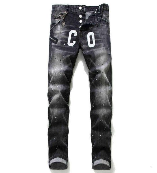 black and gray paint hole wild european and american version of maple leaf icon personality new jeans men9549150, Blue
black and gray paint hole wild european and american version of maple leaf icon personality new jeans men9549150, Blue