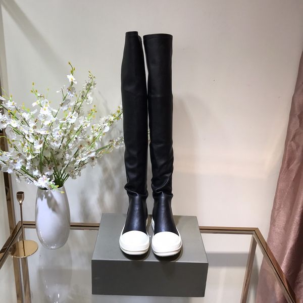 women designer genuine leather knee boots rick owen booties shoes platform boot shoe booties autumn winter round toe slip shoes hkzv
women designer genuine leather knee boots rick owen booties shoes platform boot shoe booties autumn winter round toe slip shoes hkzv