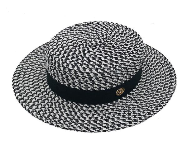 highgrade summer black white plaid wide brim flat boater hat spring women grass braid sun hat party wedding formal cap4024890, Blue;gray
highgrade summer black white plaid wide brim flat boater hat spring women grass braid sun hat party wedding formal cap4024890, Blue;gray