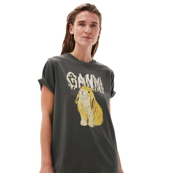 ganni 2023ss women designer t shirt print volcanic ash round neck loose short-sleeved, White
ganni 2023ss women designer t shirt print volcanic ash round neck loose short-sleeved, White