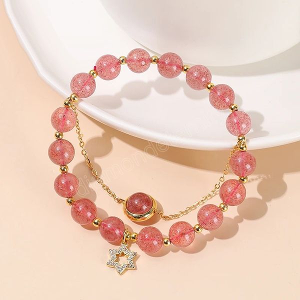 quality natural strawberry quartz lucky beads bracelet women korean style fresh lovely star pendant chain bracelet jewelry, Golden;silver
quality natural strawberry quartz lucky beads bracelet women korean style fresh lovely star pendant chain bracelet jewelry, Golden;silver