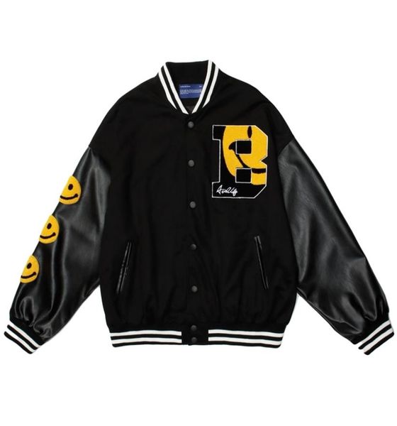 hip hop baseball jacket coat smiley letter b embroidery patchwork oversized streetwear bomber varsity fashion college jacket 210821645704, Black;brown
hip hop baseball jacket coat smiley letter b embroidery patchwork oversized streetwear bomber varsity fashion college jacket 210821645704, Black;brown