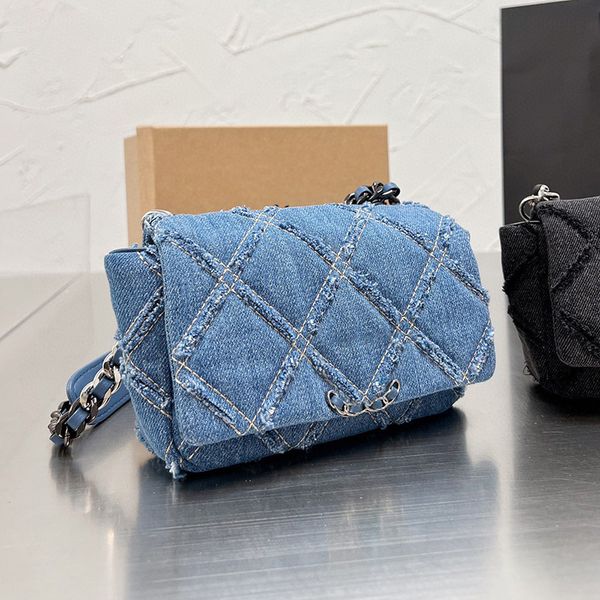 womens designer denim jeans full flap quilted bags 19 series bust check waist purse blue black tassel silver metal hardware matelasse chain
womens designer denim jeans full flap quilted bags 19 series bust check waist purse blue black tassel silver metal hardware matelasse chain