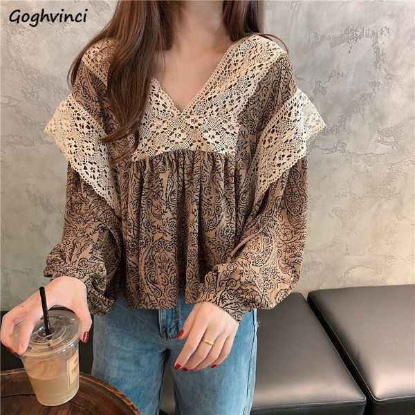women's blouses shirts shirts women v-neck lace printed lantern sleeve retro elegant french style fashion leisure females student 23031, White
women's blouses shirts shirts women v-neck lace printed lantern sleeve retro elegant french style fashion leisure females student 23031, White