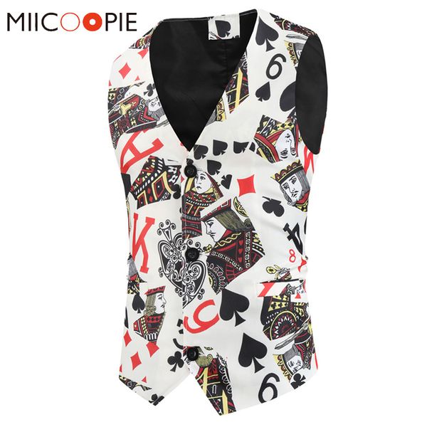 men's vests sleeveless playing cards printed chalecos para hombre multi pattern slim fit tuxedo suit vest men casual v-neck waistcoat j, Black;white
men's vests sleeveless playing cards printed chalecos para hombre multi pattern slim fit tuxedo suit vest men casual v-neck waistcoat j, Black;white