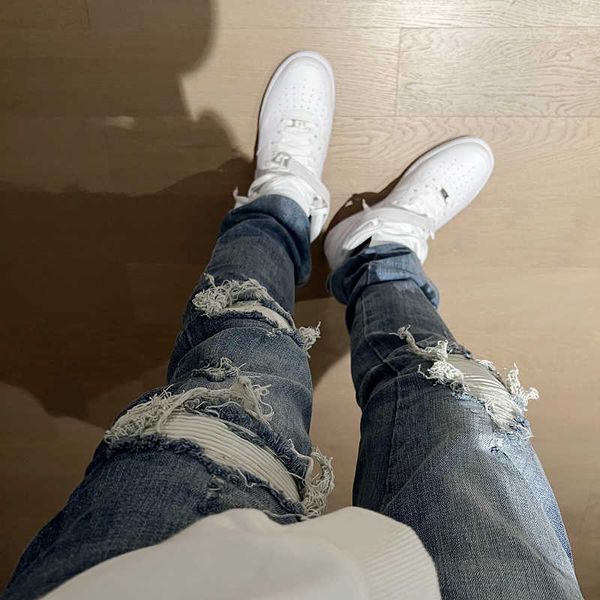 jeans mens am1r1 trousers pants mirri ripped fashion designer brand new men's white embroidery patch elastic slim denim hip hop high 3c, Blue
jeans mens am1r1 trousers pants mirri ripped fashion designer brand new men's white embroidery patch elastic slim denim hip hop high 3c, Blue