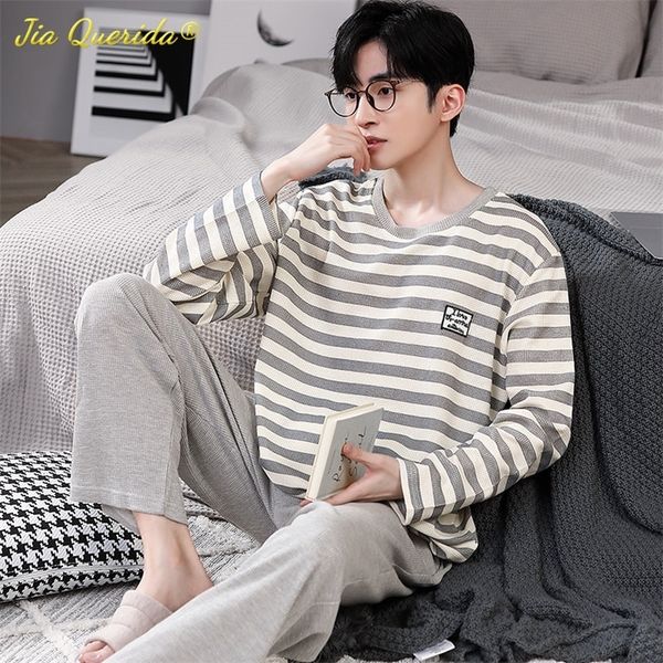 men's sleepwear leisure pajama set for man autumn winter pyjama homme coton striped grey pullover sleepwear loungewear cotton nightsuit, Black;brown
men's sleepwear leisure pajama set for man autumn winter pyjama homme coton striped grey pullover sleepwear loungewear cotton nightsuit, Black;brown