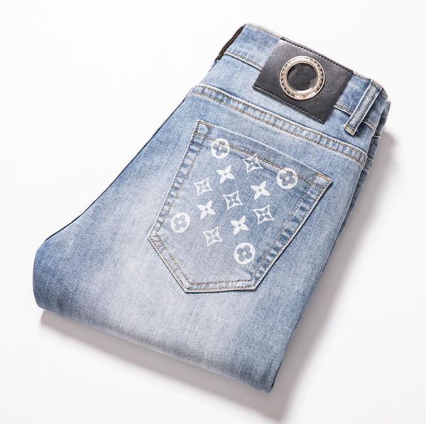 printed small feet elastic ripped jean casual pants european station tide brand6238560, Blue
printed small feet elastic ripped jean casual pants european station tide brand6238560, Blue