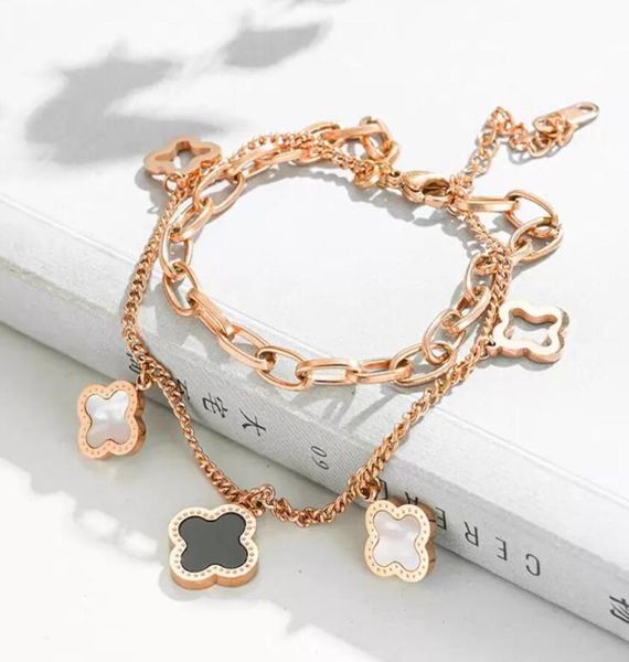 2022 bangle pretty double layered openwork stainless steel clover charm bracelet lucky four leaf women jewelry5457199, Black
2022 bangle pretty double layered openwork stainless steel clover charm bracelet lucky four leaf women jewelry5457199, Black