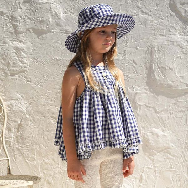 t shirts retro plaid girls sleeveless pleated summer pastoral style cotton casual loose children s t shirts tz148 230317, Blue
t shirts retro plaid girls sleeveless pleated summer pastoral style cotton casual loose children s t shirts tz148 230317, Blue