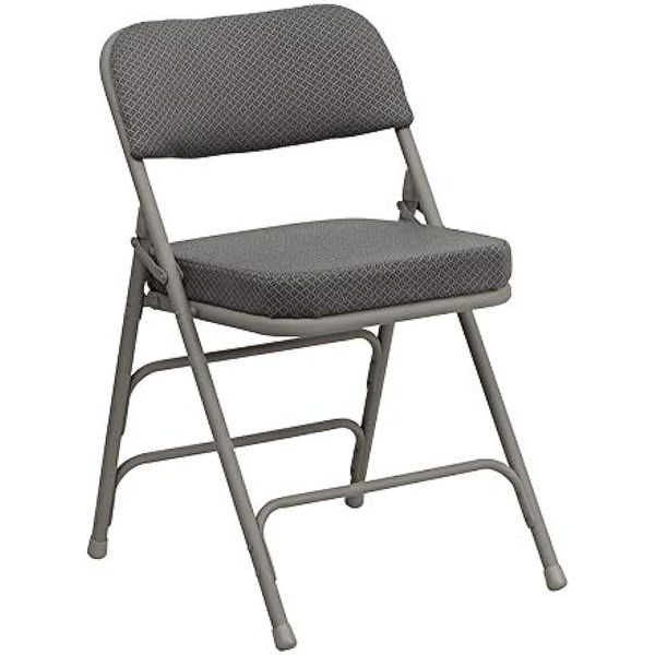 2 pack hercules series premium curved triple braced double hinged gray fabric metal folding chair
2 pack hercules series premium curved triple braced double hinged gray fabric metal folding chair