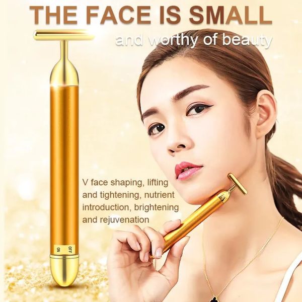 beauty items beauty bar 24k golden pulse energy facial massager, t shape electric face massager for pull tight firming lift daily skin care
beauty items beauty bar 24k golden pulse energy facial massager, t shape electric face massager for pull tight firming lift daily skin care