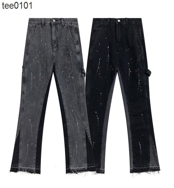 galery dept micro flare jeans american style high street loose wash used splash stitching vibe pants3333606, Blue
galery dept micro flare jeans american style high street loose wash used splash stitching vibe pants3333606, Blue