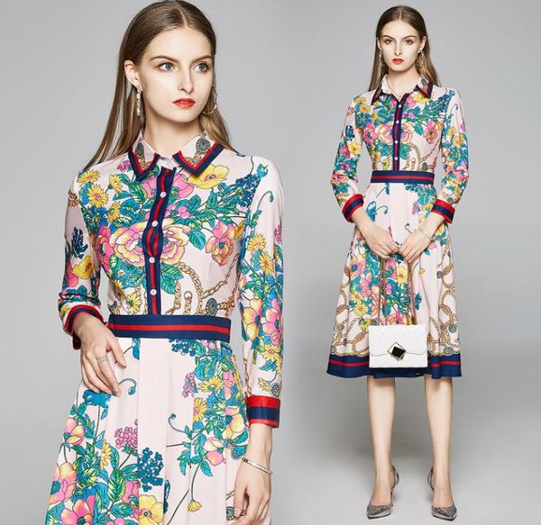 spring summer fall autumn runway vintage floral print collar long sleeve button front women ladies casual party aline midi beach 7475817, Black;gray
spring summer fall autumn runway vintage floral print collar long sleeve button front women ladies casual party aline midi beach 7475817, Black;gray