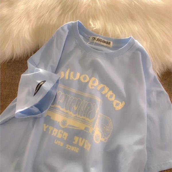 women's t-shirt ins kawaii sweet sky blue letter graphic print harajuku casual women t-shirt fashion half sleeve oversized couple cloth, White
women's t-shirt ins kawaii sweet sky blue letter graphic print harajuku casual women t-shirt fashion half sleeve oversized couple cloth, White