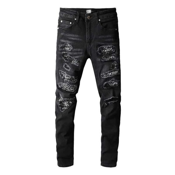 jeans mens am1r1 trousers pants mirri ripped fashion designer brand new men's white embroidery patch elastic slim denim hip hop high 9d, Blue
jeans mens am1r1 trousers pants mirri ripped fashion designer brand new men's white embroidery patch elastic slim denim hip hop high 9d, Blue