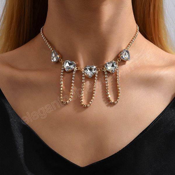 multilayers crystal heart pendant choker necklace for women rhinestone chain necklaces party wedding jewelry, Silver
multilayers crystal heart pendant choker necklace for women rhinestone chain necklaces party wedding jewelry, Silver