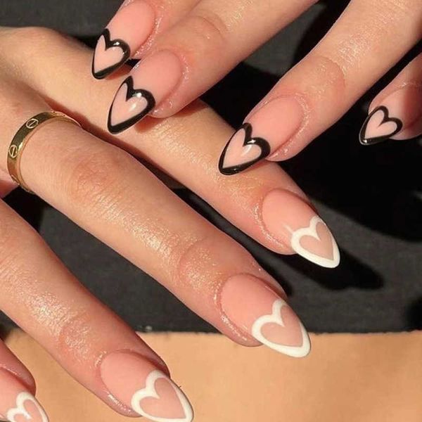false nails simple and pure black white love french almond ins fashion versatile valentine s day wearing finished product 230317, Red;gold
false nails simple and pure black white love french almond ins fashion versatile valentine s day wearing finished product 230317, Red;gold