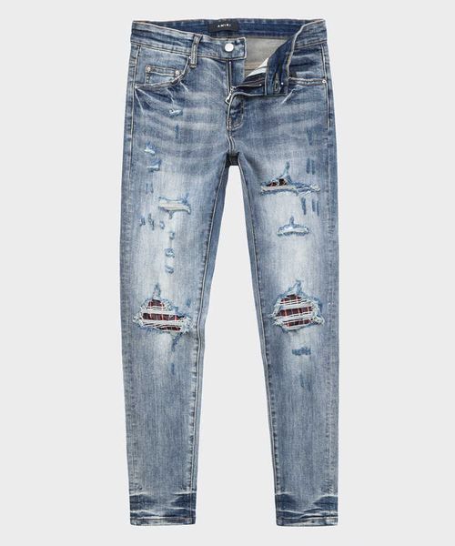 jeans mens am1r1 trousers pants mirri ripped fashion designer brand new men's white embroidery patch elastic slim denim hip hop high zg, Blue
jeans mens am1r1 trousers pants mirri ripped fashion designer brand new men's white embroidery patch elastic slim denim hip hop high zg, Blue