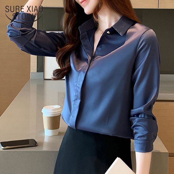 women's blouses shirts spring korean fashion satin solid women and blouse silk blouse women plus size office lady long sleeve women sh, White
women's blouses shirts spring korean fashion satin solid women and blouse silk blouse women plus size office lady long sleeve women sh, White