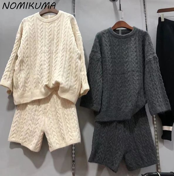 womens two piece pants nomikuma causal twisted knitted pieces set women autumn winter thicken long sleeve sweater high waist knit shorts 230, White
womens two piece pants nomikuma causal twisted knitted pieces set women autumn winter thicken long sleeve sweater high waist knit shorts 230, White