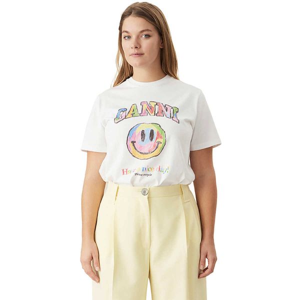 ganni women designer t shirt fashion white rainbow smiling printing pattern loose short-sleeved t-shirt same female
ganni women designer t shirt fashion white rainbow smiling printing pattern loose short-sleeved t-shirt same female