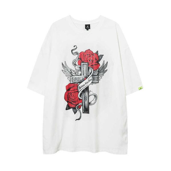 men's t-shirts tkpa high street gothic vintage rose wash made old short sleeve t-shirt men and women hip-hop trend fashion, White;black
men's t-shirts tkpa high street gothic vintage rose wash made old short sleeve t-shirt men and women hip-hop trend fashion, White;black