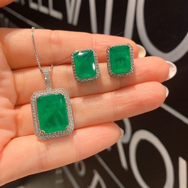 vintage imitation emerald paraiba earrings & necklace wedding jewelry sets plated luxury mossaic jewelry 2sets/lot, Silver
vintage imitation emerald paraiba earrings & necklace wedding jewelry sets plated luxury mossaic jewelry 2sets/lot, Silver