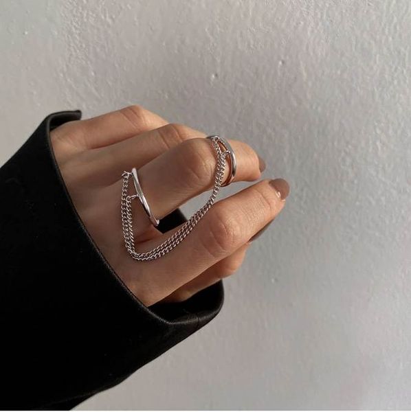 creative personality adjustable index finger ring edition street punk cool trend double chain double ring women's jewelry, Golden;silver
creative personality adjustable index finger ring edition street punk cool trend double chain double ring women's jewelry, Golden;silver