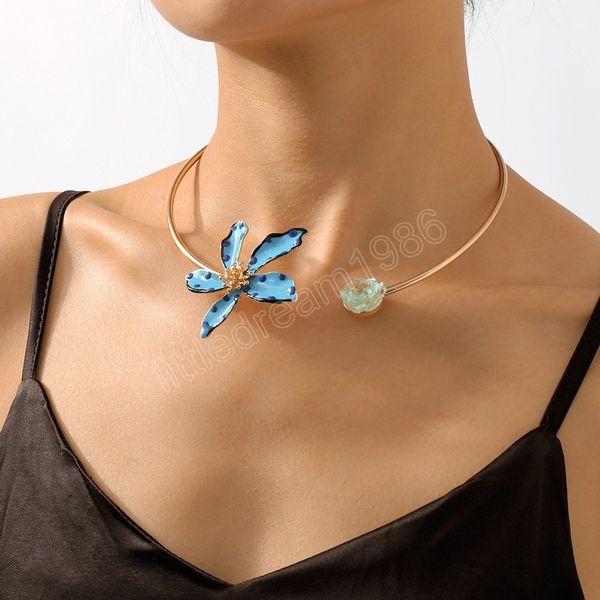 big resin flower choker collar necklace for women girls crystal beaded torques statement jewelry, Golden;silver
big resin flower choker collar necklace for women girls crystal beaded torques statement jewelry, Golden;silver