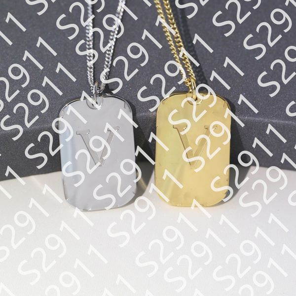 vintage women stainless steel men necklace chain v letter engrave square flower pendant choker luxury designer jewelry no box, Silver
vintage women stainless steel men necklace chain v letter engrave square flower pendant choker luxury designer jewelry no box, Silver