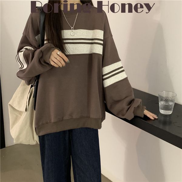 womens hoodies sweatshirts boring honey korean style contrast color stripe oversize hoodie loose and comfortable round collar long sleeve 23, Black
womens hoodies sweatshirts boring honey korean style contrast color stripe oversize hoodie loose and comfortable round collar long sleeve 23, Black