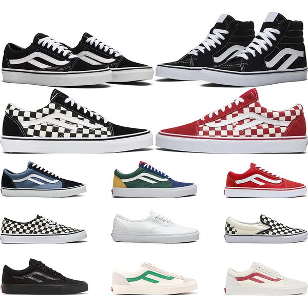 

shoes running men women van old skool racing black slip-on checkerboard golden coast cream red outdoor